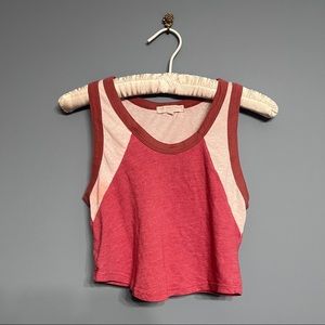 Urban Outfitters Colorblock Red Pink Cropped Tank Top